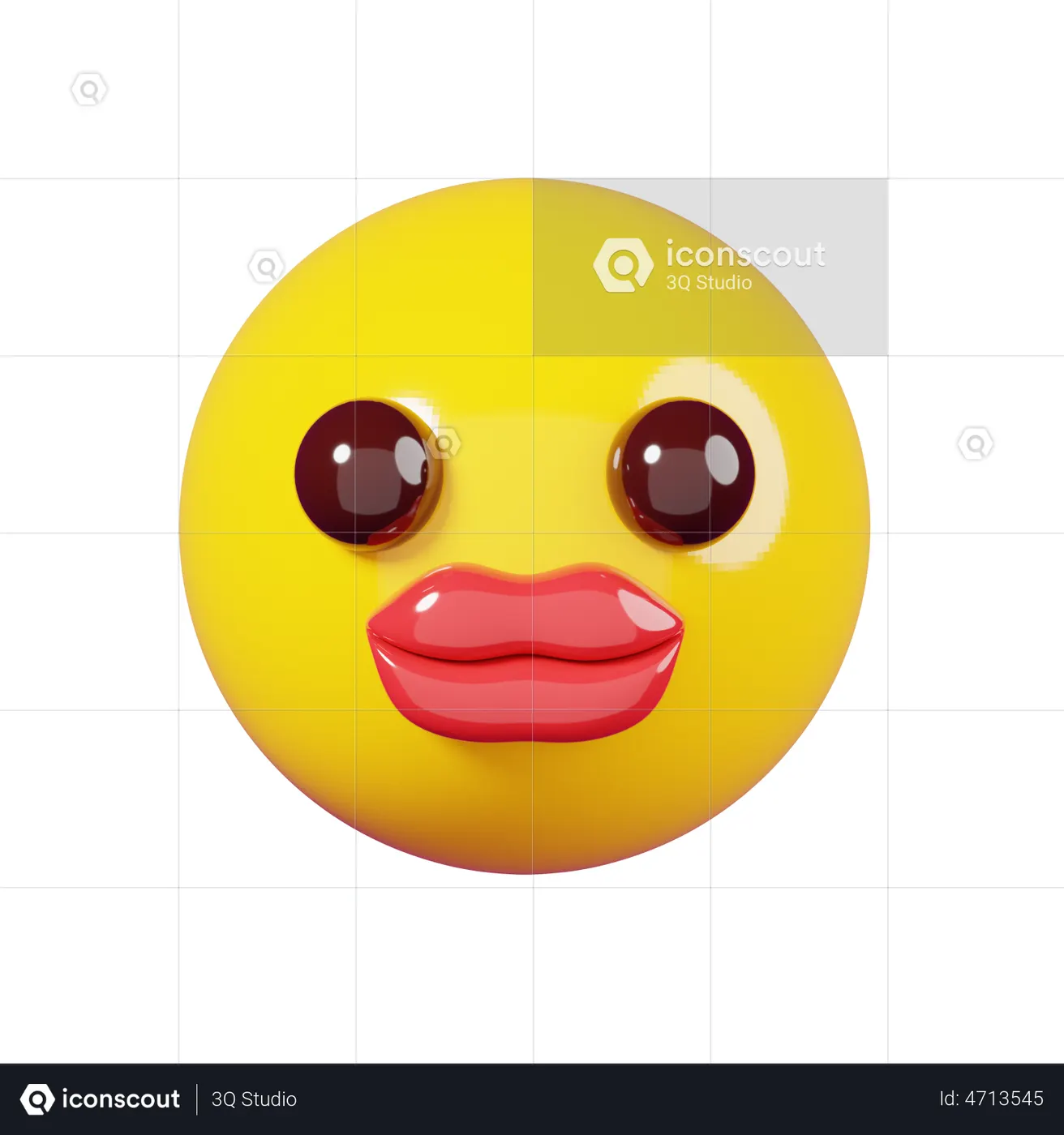 Red Lips Emoji Emoji 3D Illustration download in PNG, OBJ or Blend format