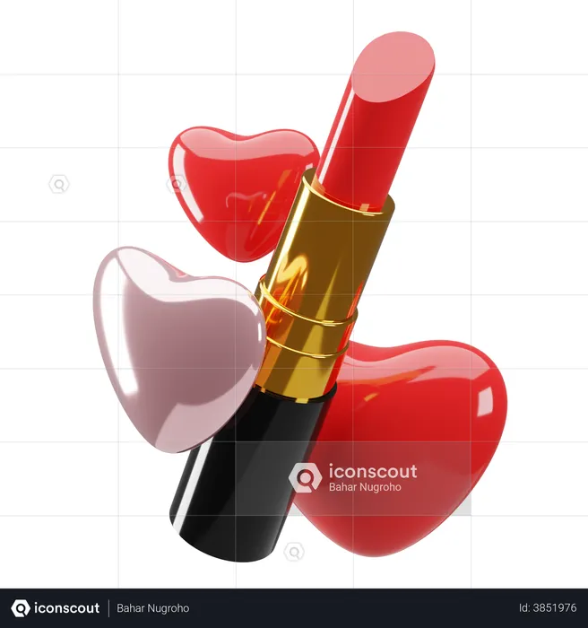 Red Lipstick  3D Illustration