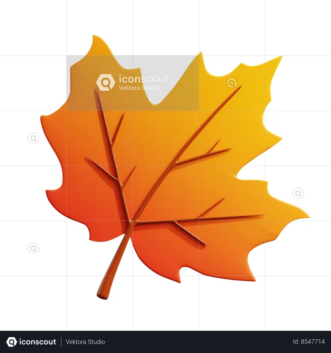 Red maple leaf  3D Icon