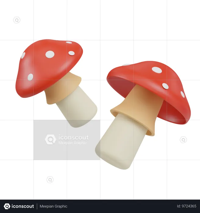 Red Mushroom  3D Icon