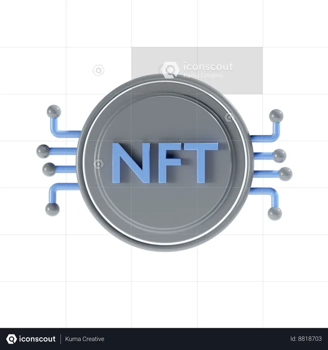 Red nft  3D Icon