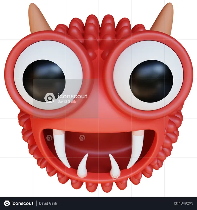 Red Ogre Monster  3D Icon