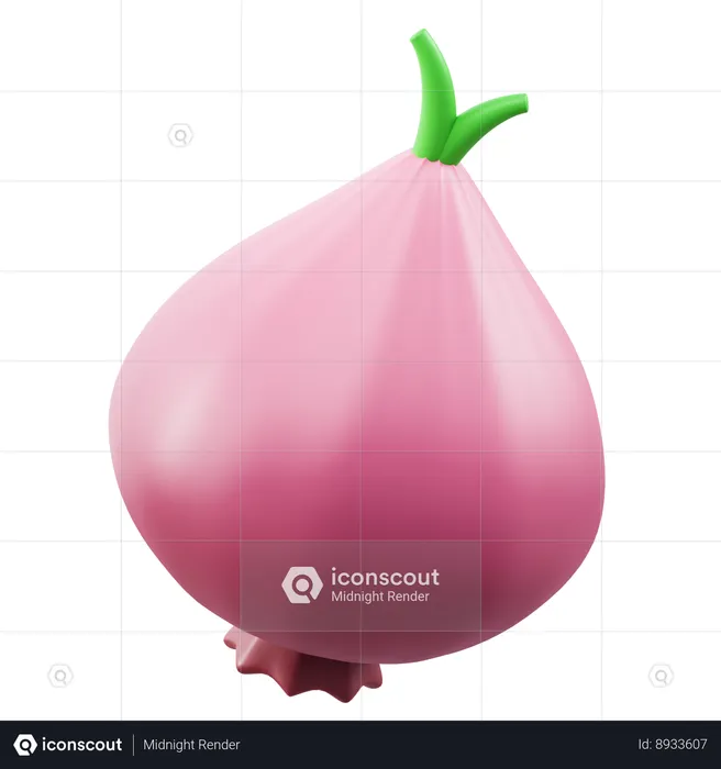 Red Onion  3D Icon