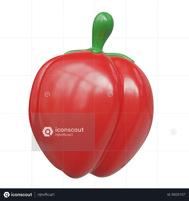 Red Paprika  3D Icon