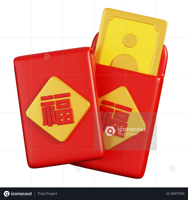 Red Pocket Angpao  3D Icon