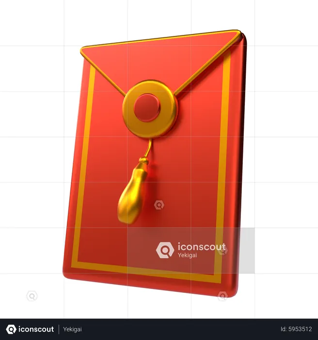 Red Pocket Angpao  3D Icon