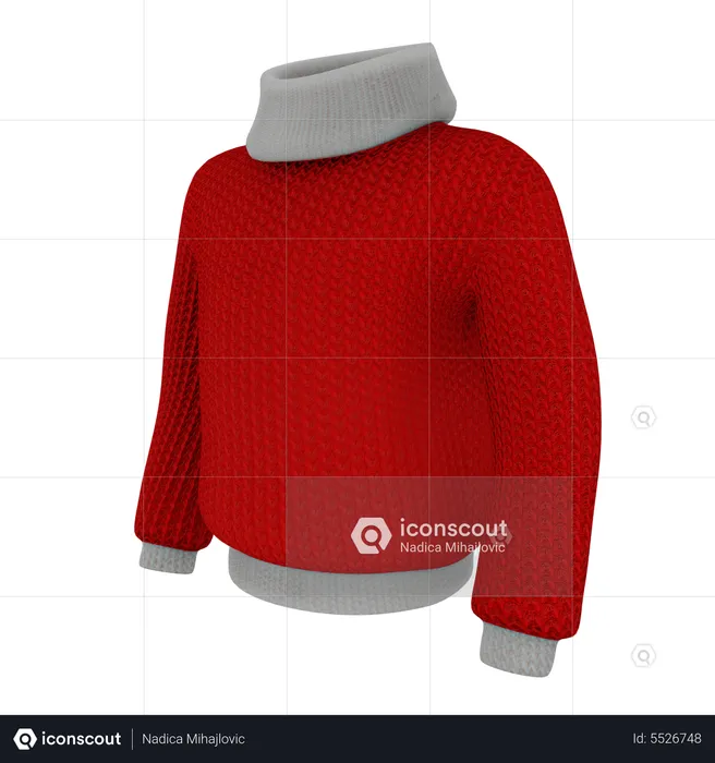 Red Santas Sweater  3D Icon
