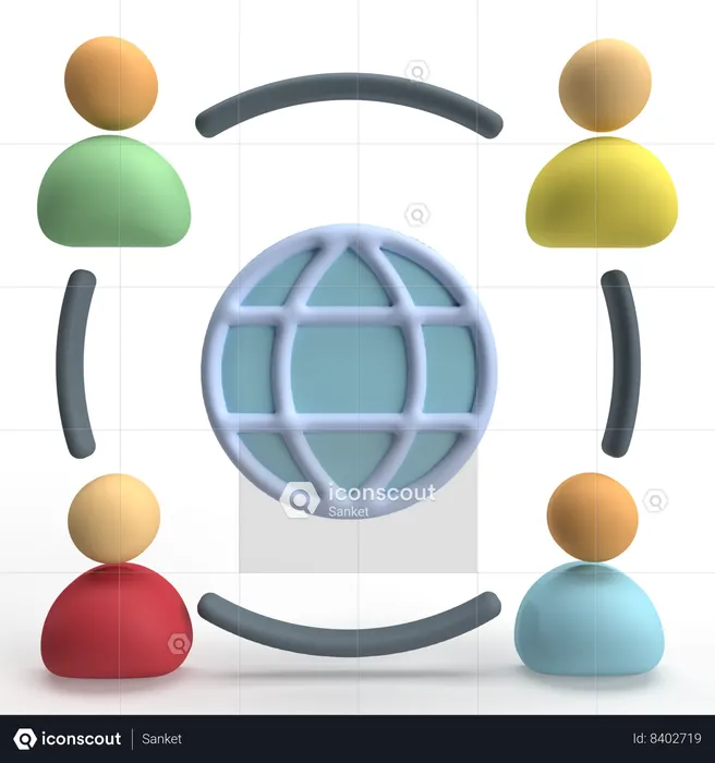 Red social  3D Icon