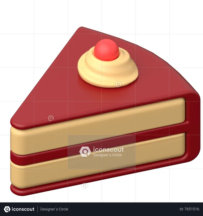 Red Velvet Cake  3D Icon