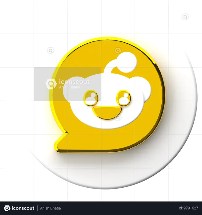 Reddit Logo 3D Icon