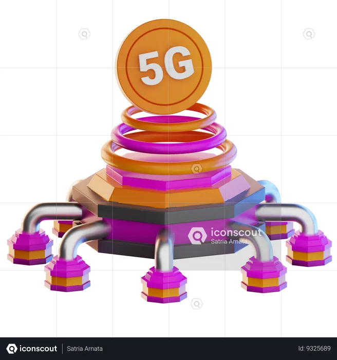 Rede 5G  3D Icon