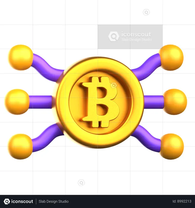 Rede Bitcoin  3D Icon