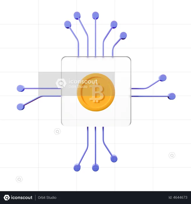 Rede Bitcoin  3D Illustration