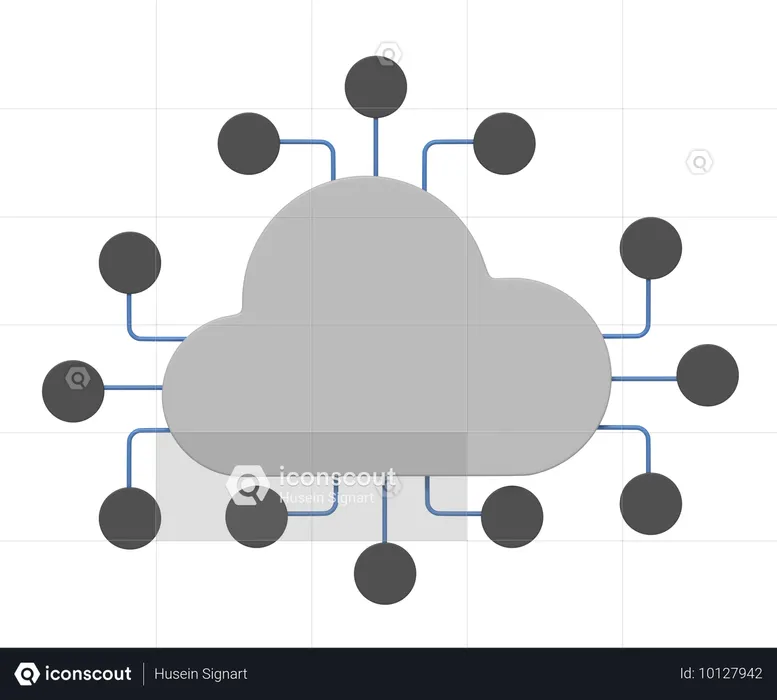 Rede de armazenamento em nuvem  3D Icon