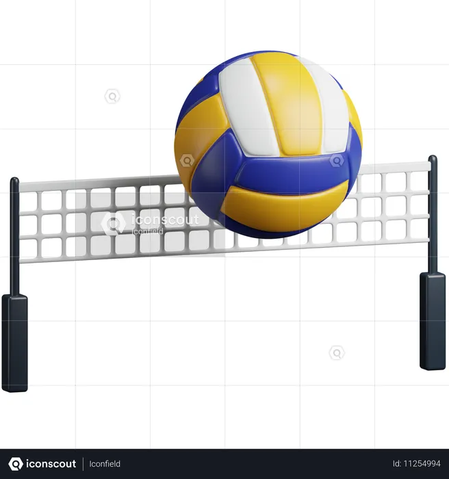 Bola de Vôlei + Rede  3D Icon