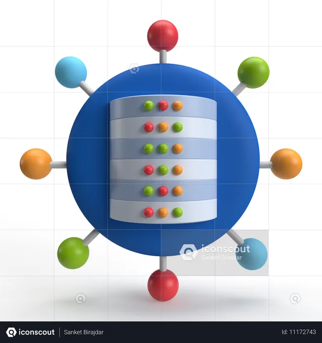 Rede de dados  3D Icon