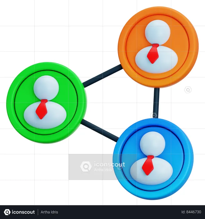 Rede de negócios  3D Icon