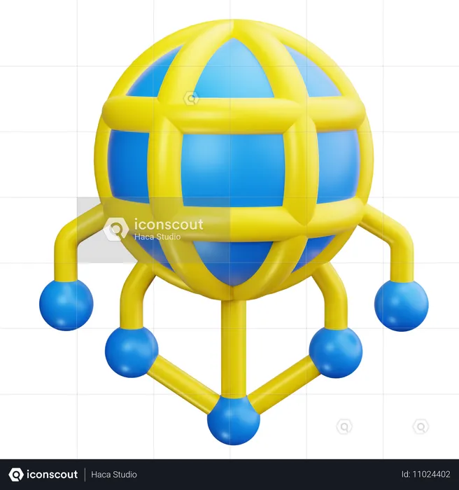 Rede global  3D Icon