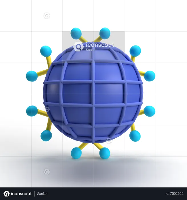 Rede global  3D Icon