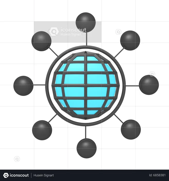 Rede de Internet  3D Icon