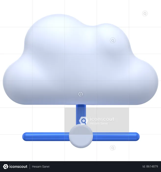 Rede em nuvem  3D Icon