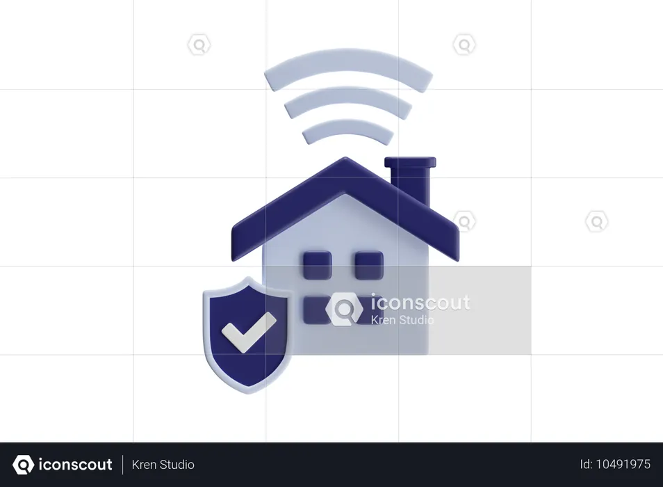 Proteção residencial de rede  3D Icon