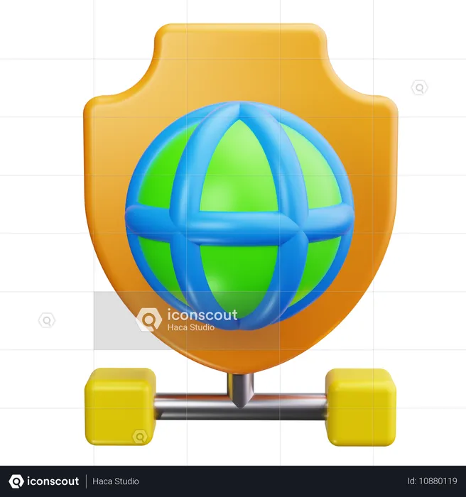 Segurança de rede  3D Icon