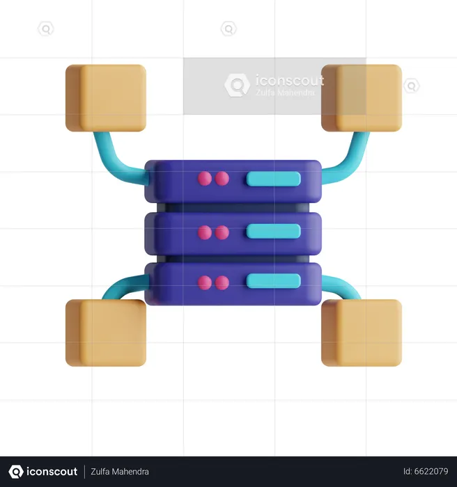 Rede de servidores  3D Icon