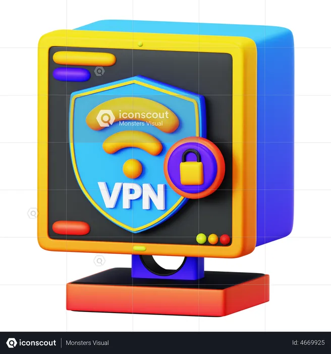 Rede VPN  3D Illustration