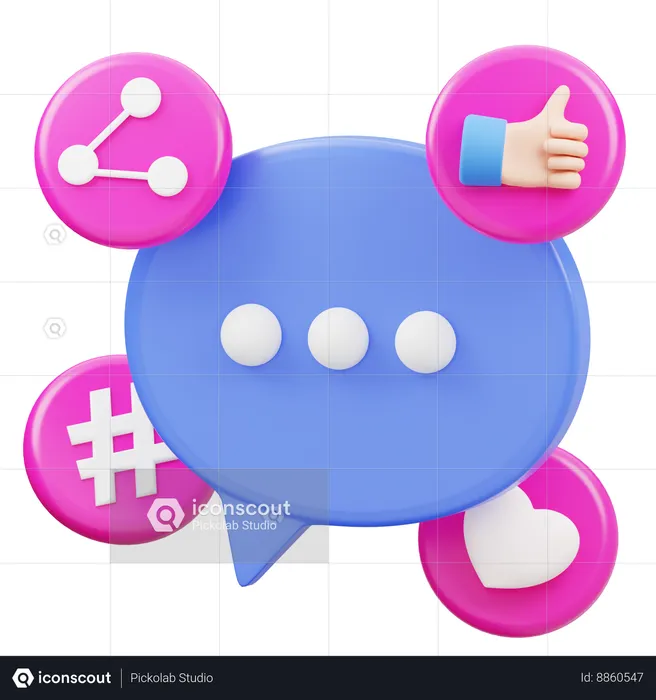 Medios de comunicación social  3D Icon