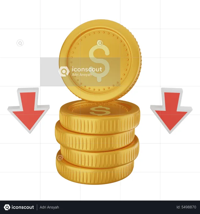 Reducción de dinero  3D Icon