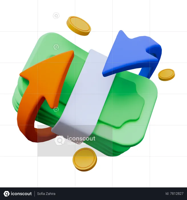 Dinheiro de volta  3D Icon