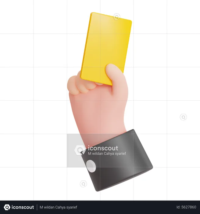 REFEREE YELLOW CARD  3D Icon