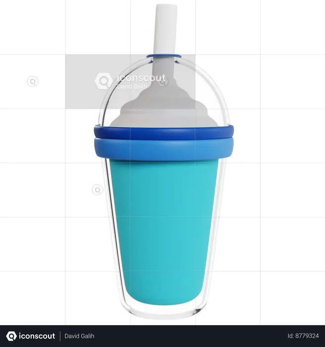 Refreshing Blue Milkshake  3D Icon