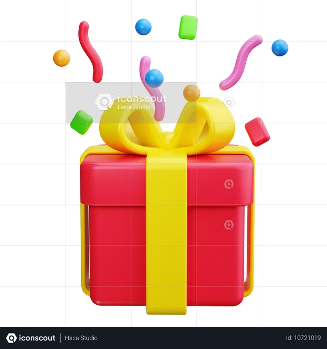 Regalo con confeti  3D Icon