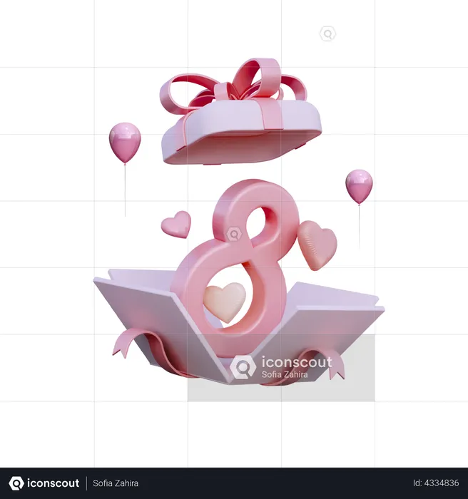 Regalo del día internacional de la mujer  3D Illustration