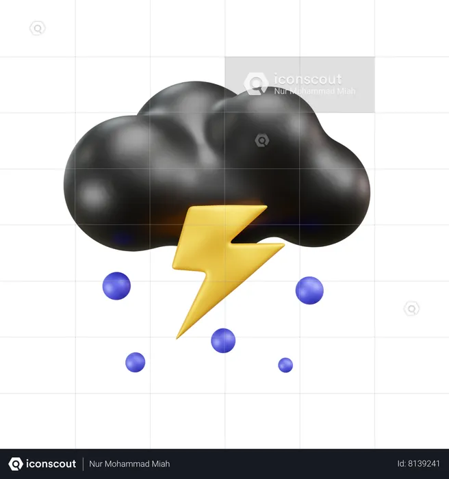 Regnerisches Wetter  3D Icon