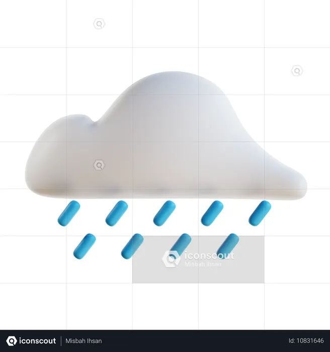 Regnerisches Wetter  3D Icon