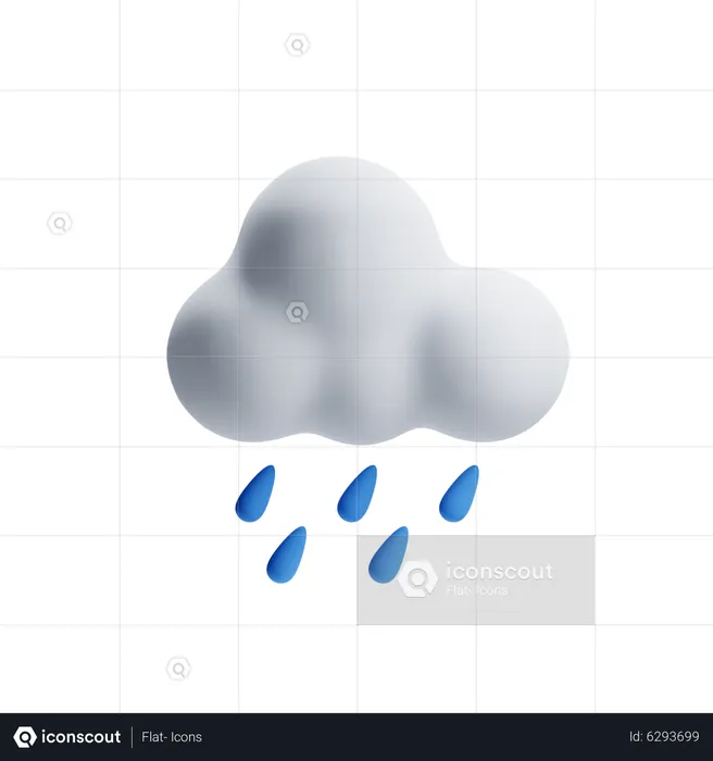 Regnerisches Wetter  3D Icon