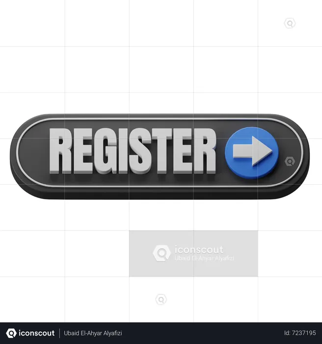 Register Button  3D Icon