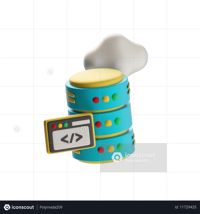 Registerkarte „Cloud-Programmierung und Datenbank“  3D Icon