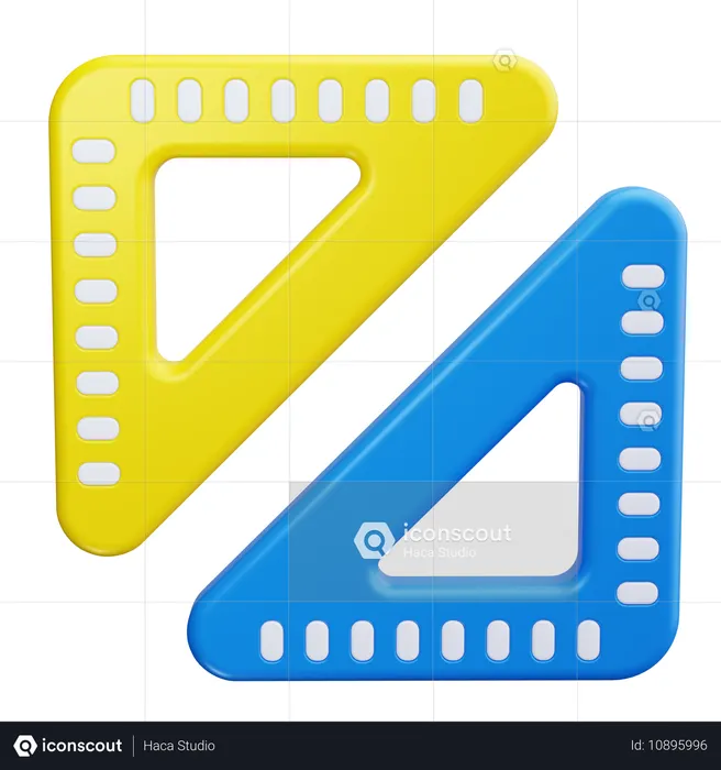 Regla triangular  3D Icon