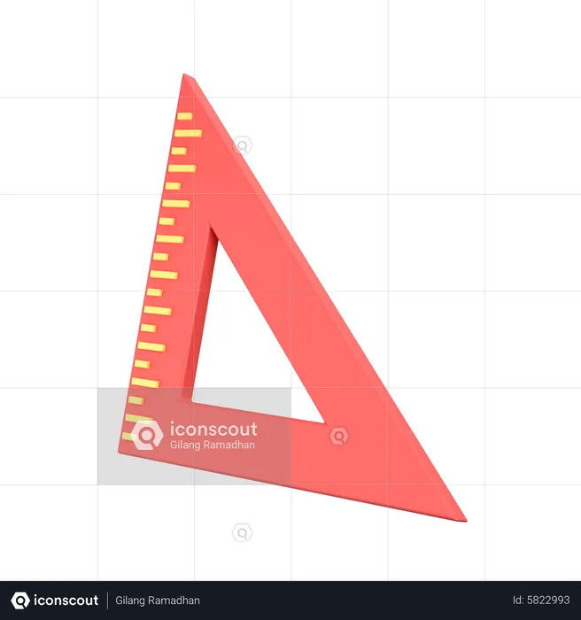 Regla triangular  3D Icon