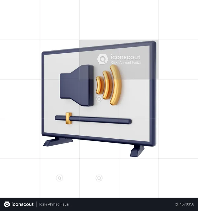 Réglage du volume de la télévision intelligente  3D Illustration