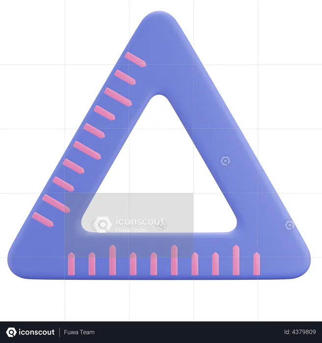 Règle triangulaire  3D Illustration