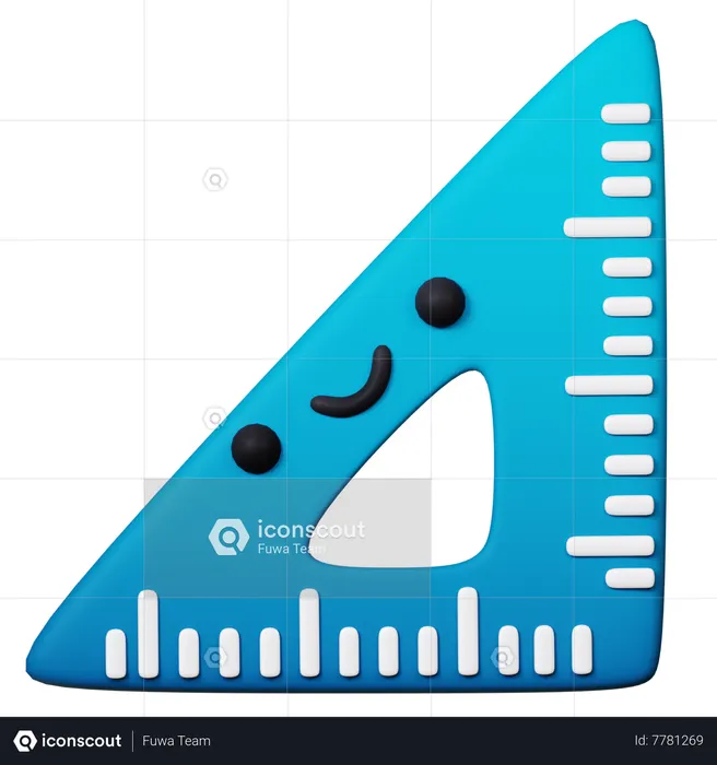 Régua triangular  3D Icon