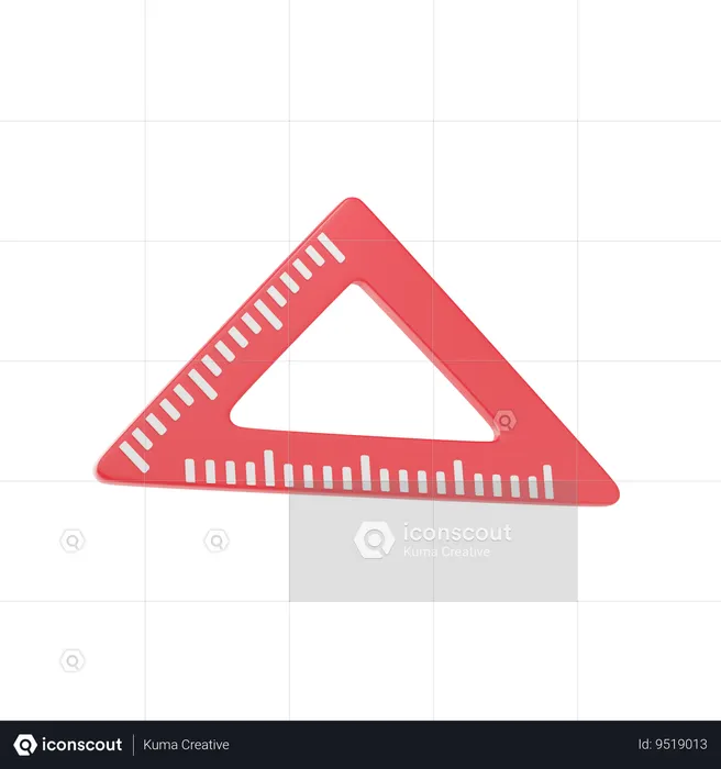 Régua triangular  3D Icon
