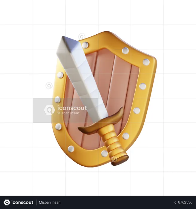 Rei Espada e escudo  3D Icon