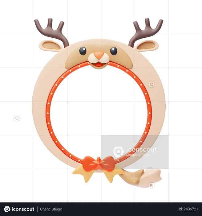 Reindeer Shape Animal Frame  3D Icon
