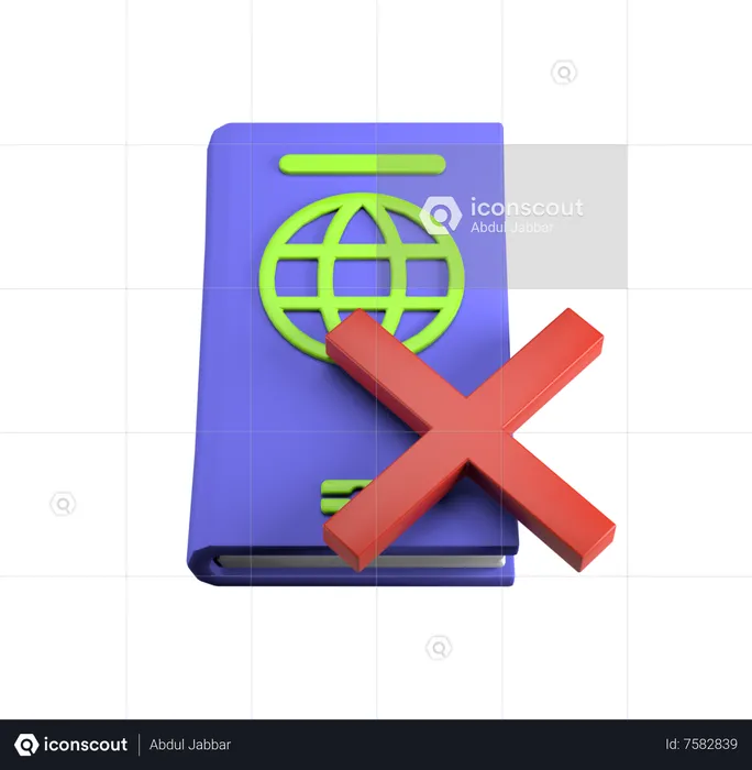 Reisepass nicht genehmigt  3D Icon